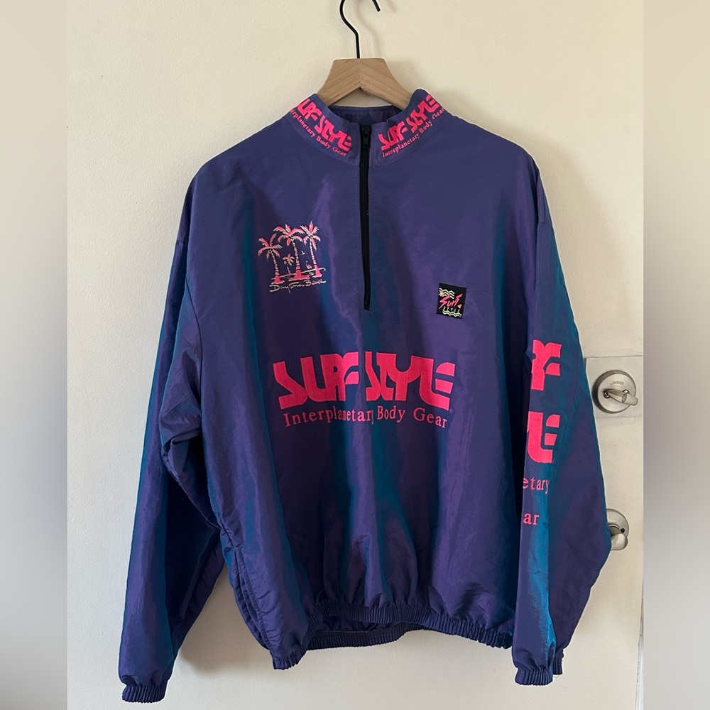 SURFLYTE vintage Neon Logo Windbreaker Pullover